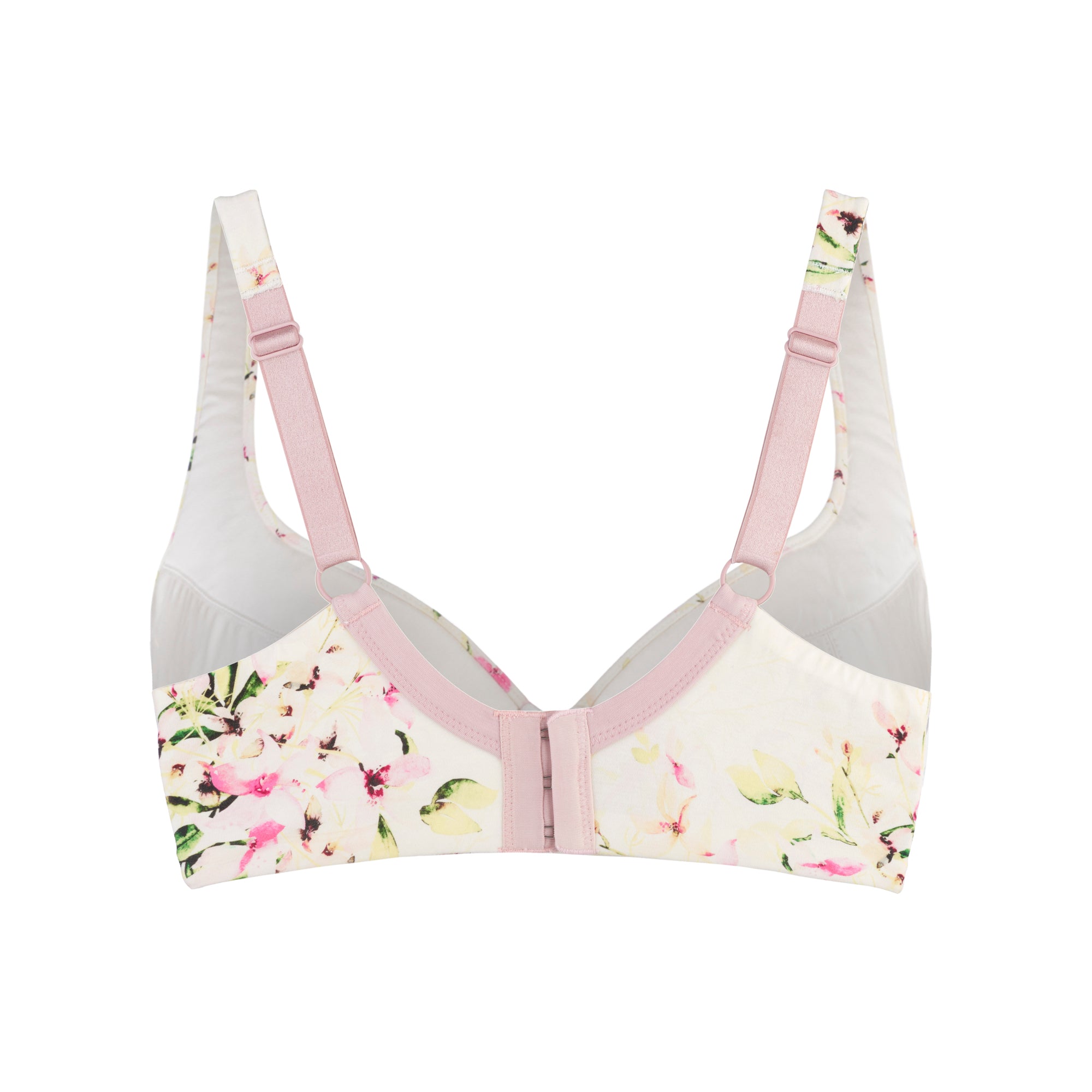 back view of 100% Organic Cotton Underwire Bra with Silk and Lace