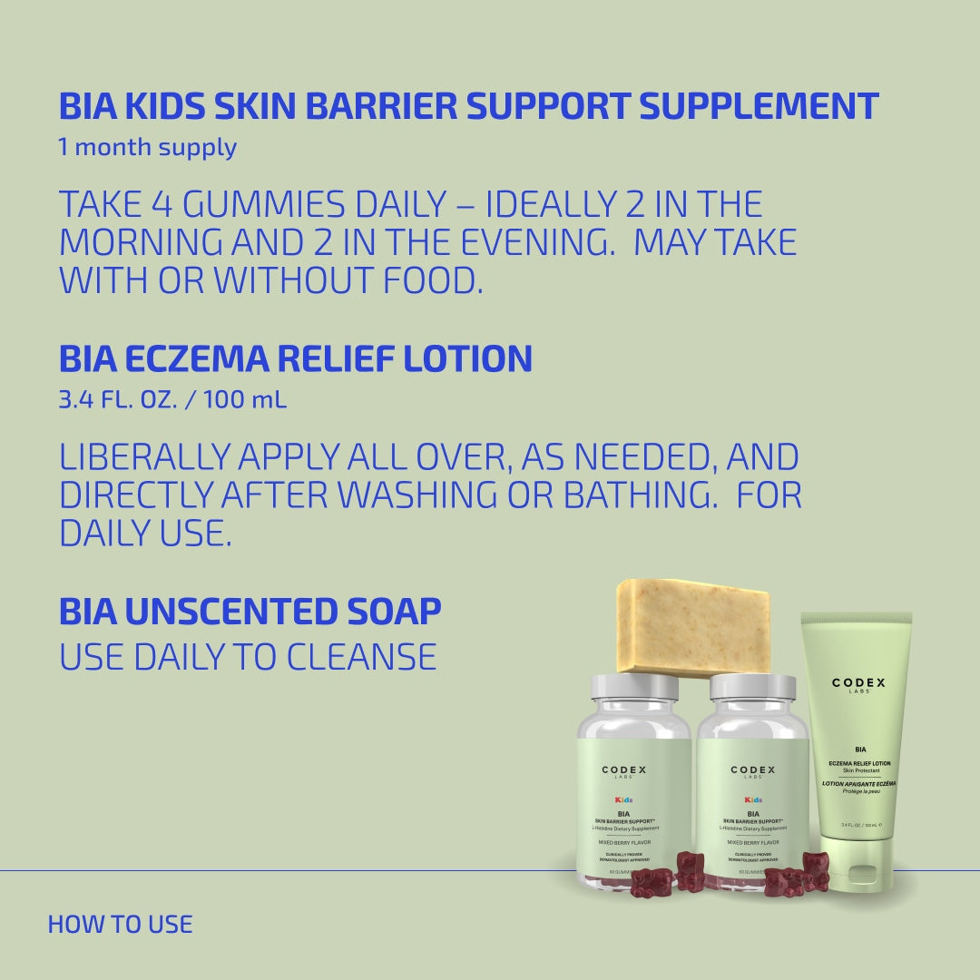 BIA Kids Eczema Relief Routine | Complete 30-Day Skin Barrier System (Age 4-12)