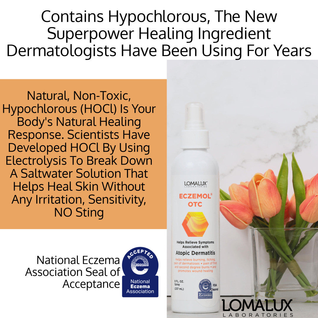 LomaLux Eczemol OTC Topical Eczema Spray with Hypochlorous Acid (HOCl)