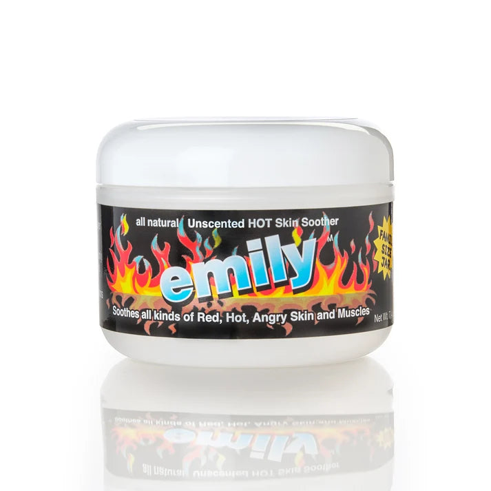 White jar with colorful label on a white background