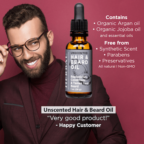 Unscented Beard and Hair Oil for Dry Hair and Skin