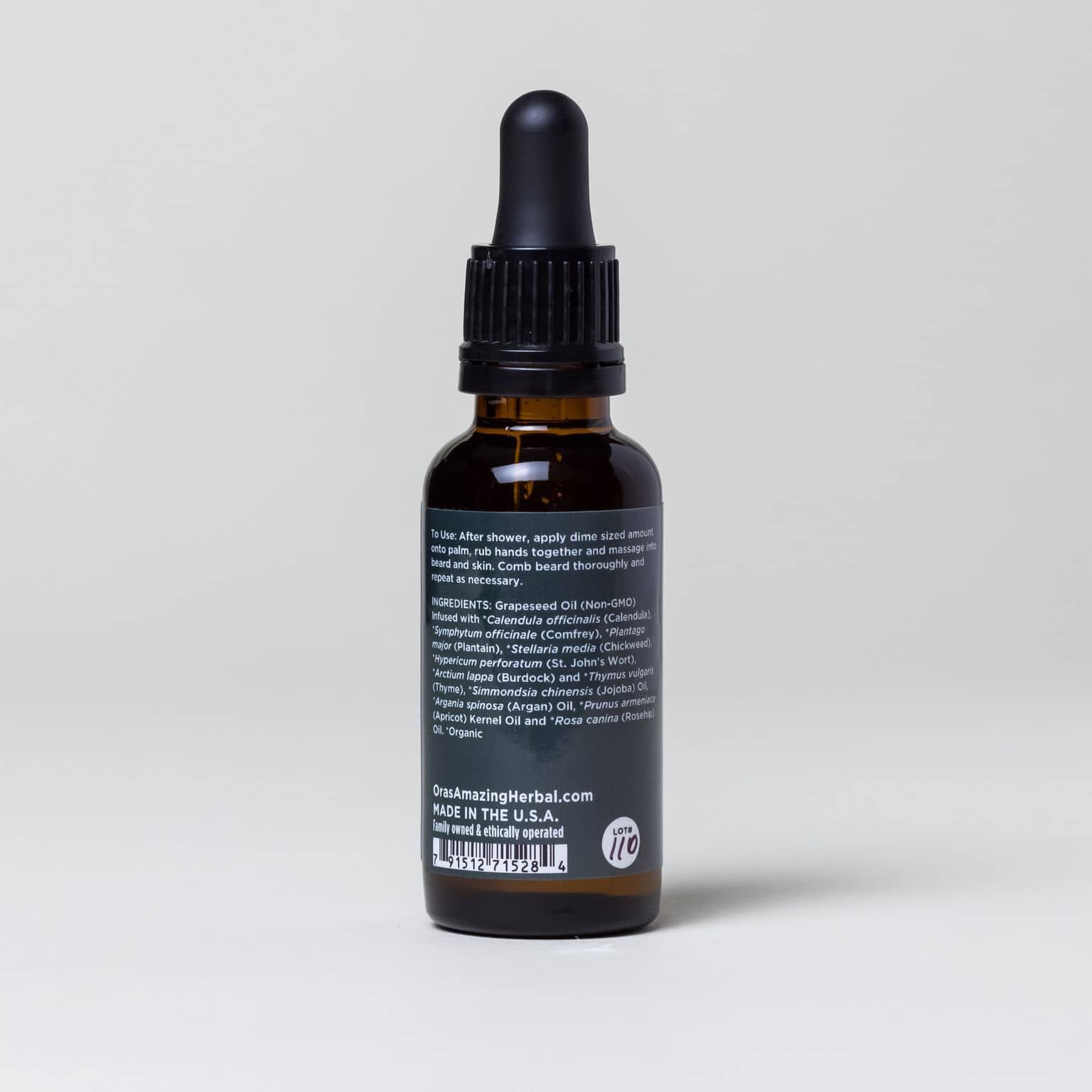 Unscented Beard and Hair Oil for Dry Hair and Skin