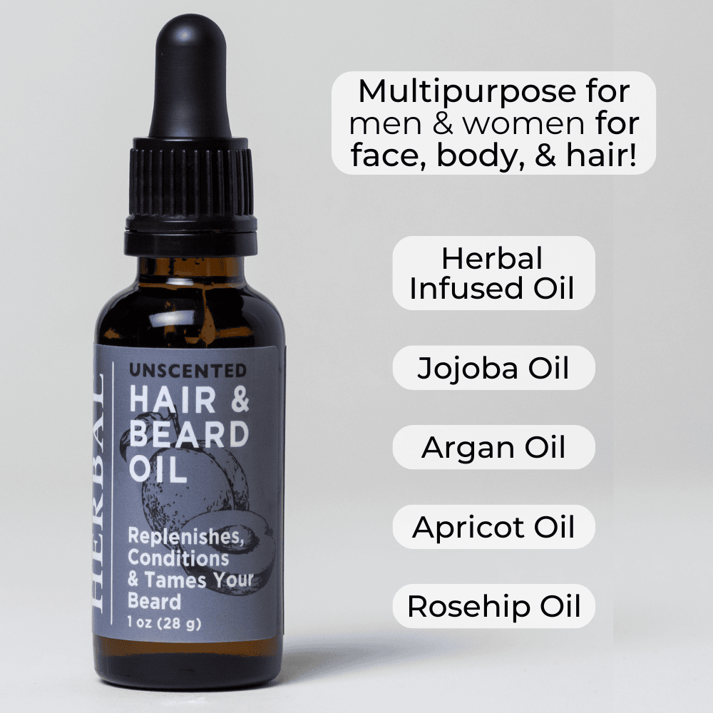Unscented Beard and Hair Oil for Dry Hair and Skin