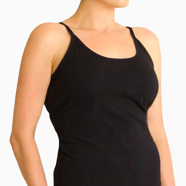 front of black camisole