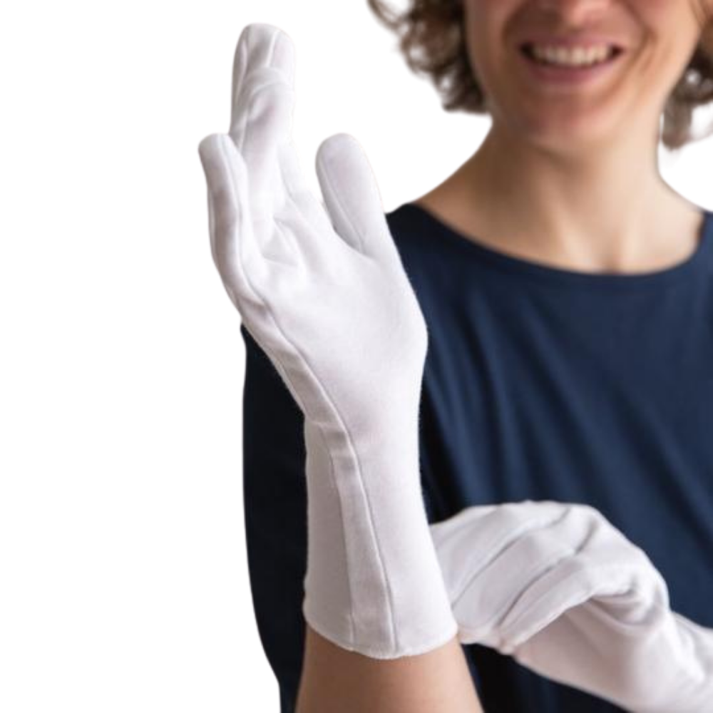 100 Organic Cotton Gloves for Adults 2 Pack