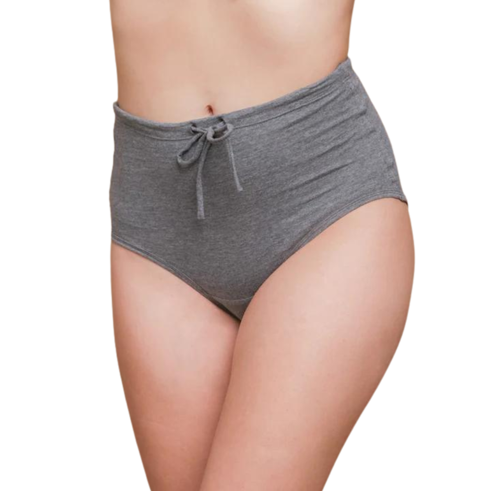 Cottonique Organic Cotton High Waisted Underwear 8 Gray Melange