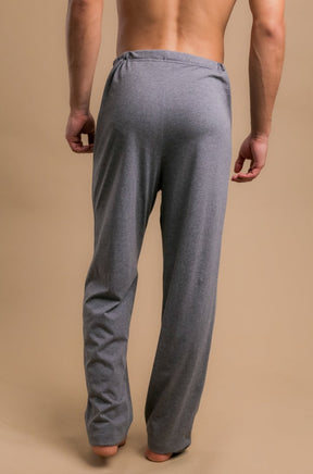 men's grey cotton lounge pants, back view