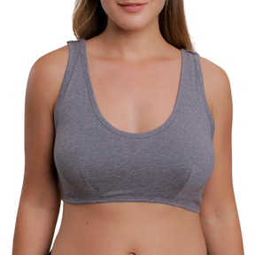 Bra liner in grey cotton, front view
