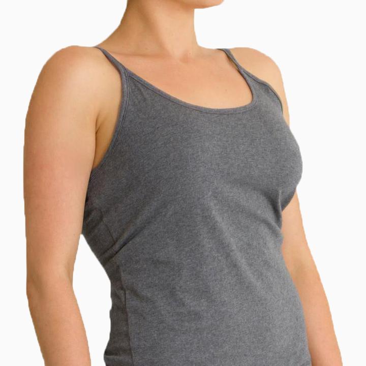 front of grey camisole