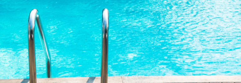 pool water in summer