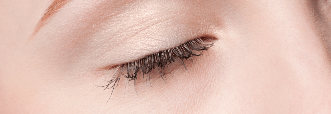upclose image of closed eyelid