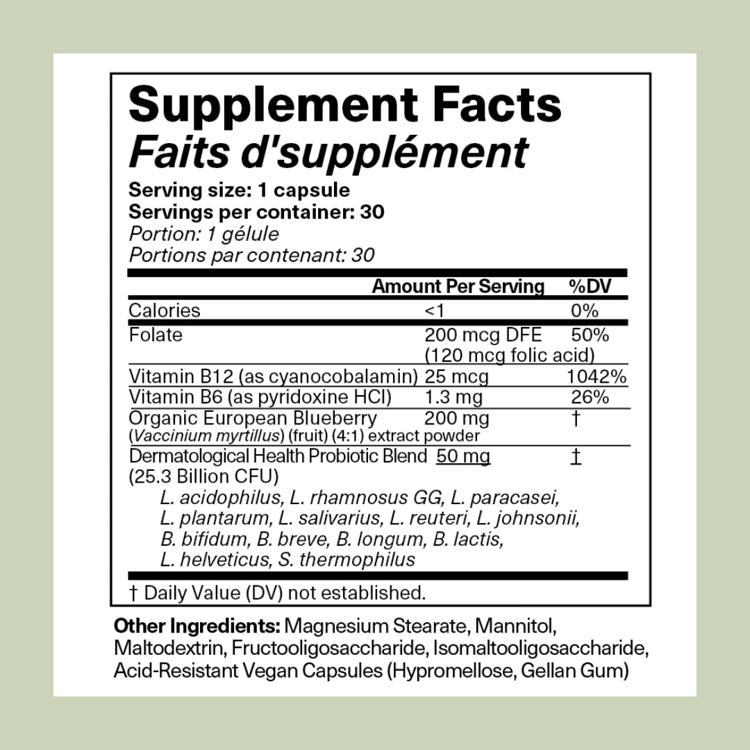 ClearSkin Synbiotic Supplement with Probiotics for Eczema-Prone Skin for Adults & Teens (Age 12Y+)