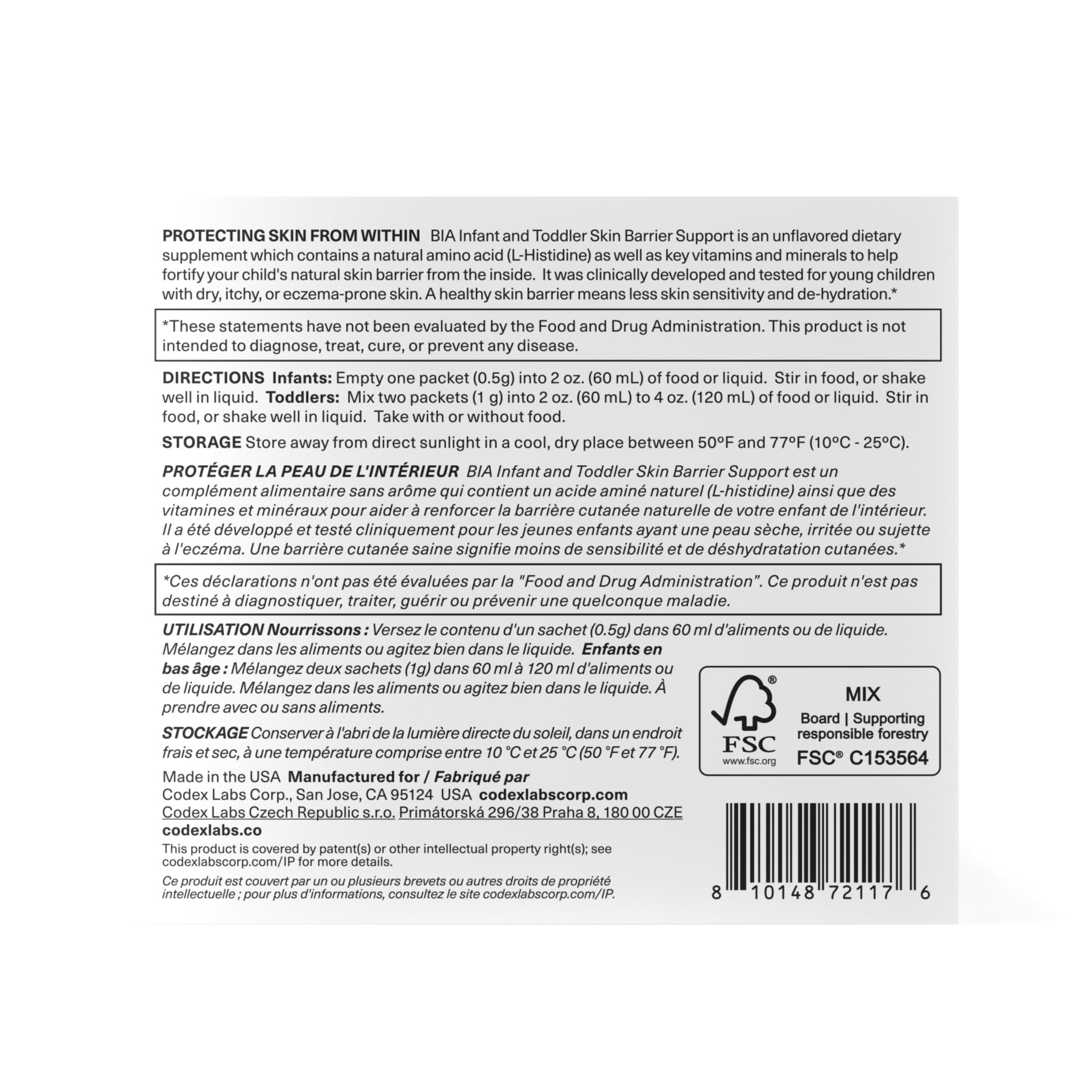 BIA Infant & Toddler Skin Barrier Supplement (Age 3M-3Y)