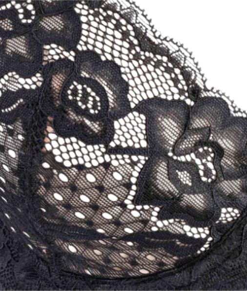 close up view of Debbie Lace and Organic Cotton and Silk Latex-Free Bra