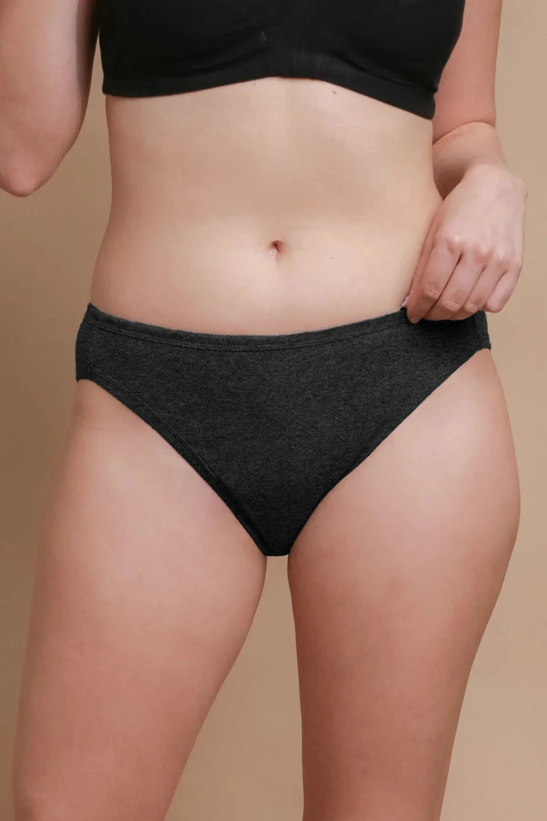 Cottonique 100% Organic Cotton Women's Latex Free Panties - High Cut Panty - 2 Pack