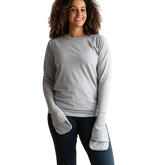 Grey 100% organic cotton eczema top for adults - front view