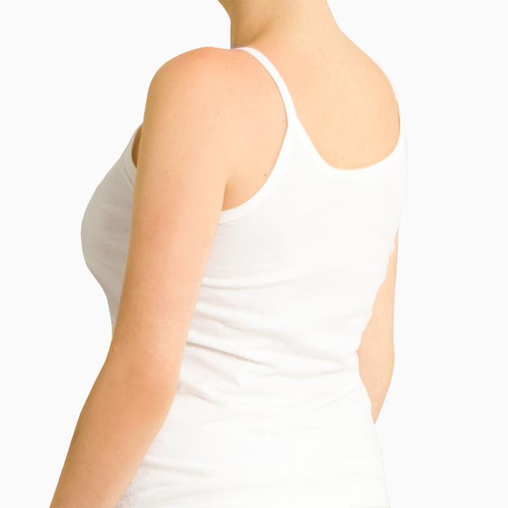 back side view of white camisole