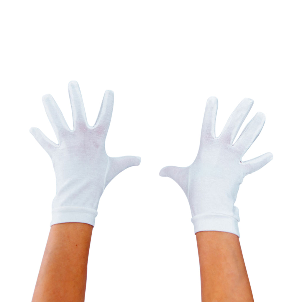 White Remedywear gloves for eczema on fingers treatment.