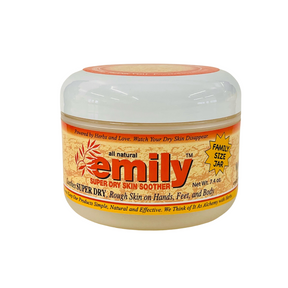 Large 7.4oz jar of the Emily Super Dry Skin Soother on a white background.