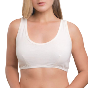 Bra liner in white cotton, front view