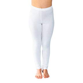 White Remedywear pants for kids on model with white background.